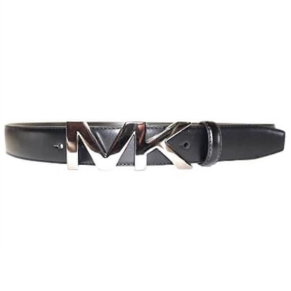 Michael Kors Men Hardware Belt Black & Silver Signature Size 34- 85 cm. NWT - Picture 3 of 12